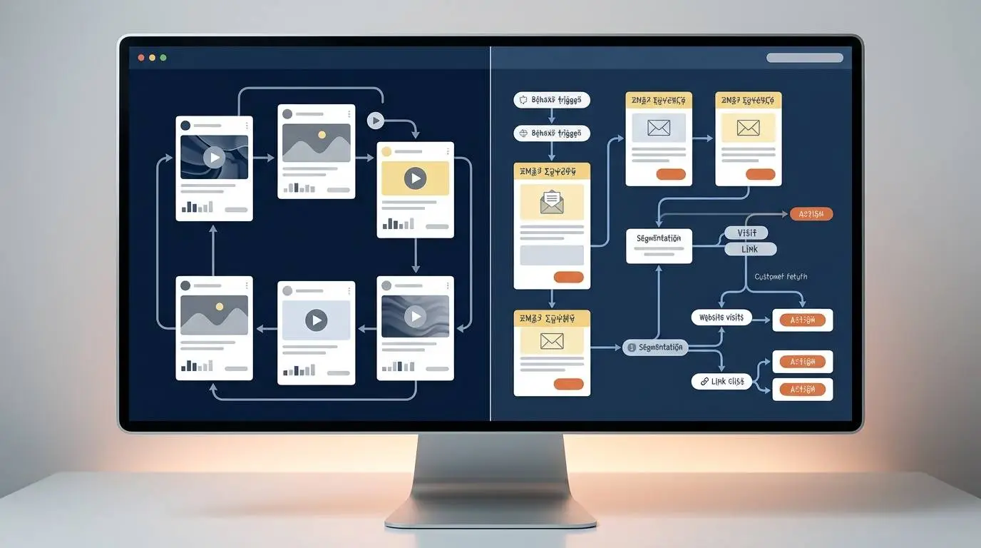 A side-by-side comparison of remarketing ads versus follow-up automation for leads and customers.